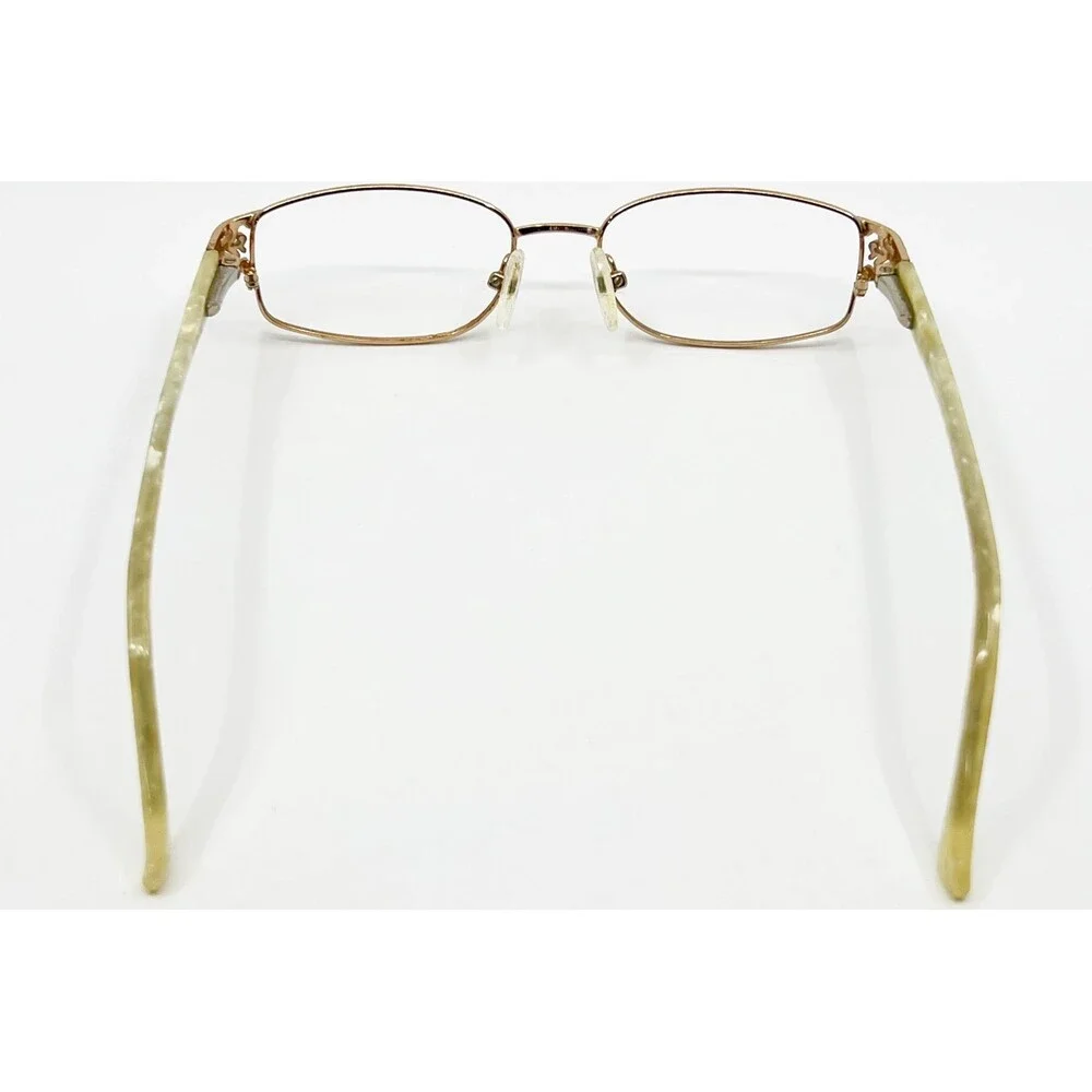 Unbranded Eyeglasses Women Gold Metal Oval Filigree Temple Frames 44597 Small